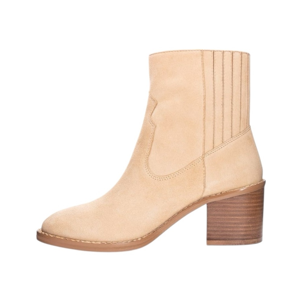 42 GOLD Miley Suede Bootie Beige Ankle Boots Size 10 New in Box